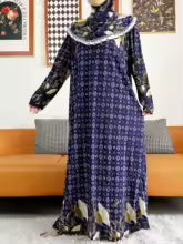 Turkish Solid Color Abaya – Elegant Plus Size Kaftan Dress”