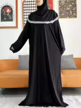 Turkish Solid Color Abaya – Elegant Plus Size Kaftan Dress”