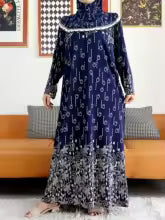 Turkish Solid Color Abaya – Elegant Plus Size Kaftan Dress”