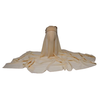 Chiffon Hijab With Cap-Cream